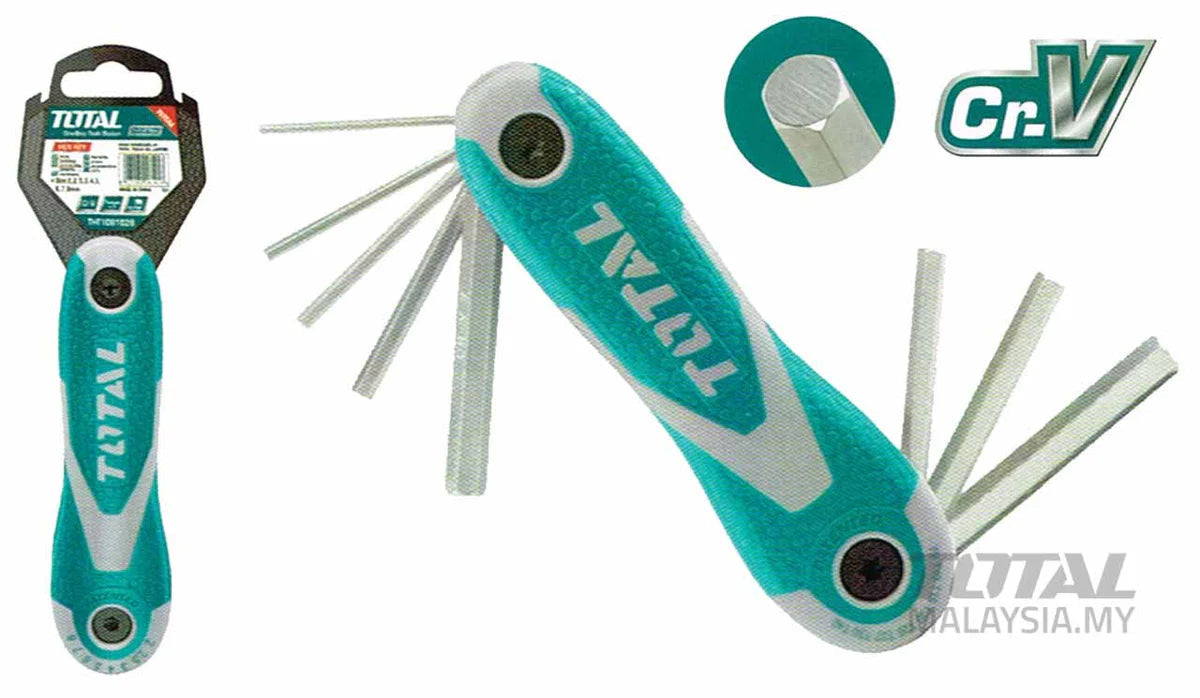 TOTAL THT1061826 8pc Pocket Hex Key Set 2-8mm Folding CR-V Total